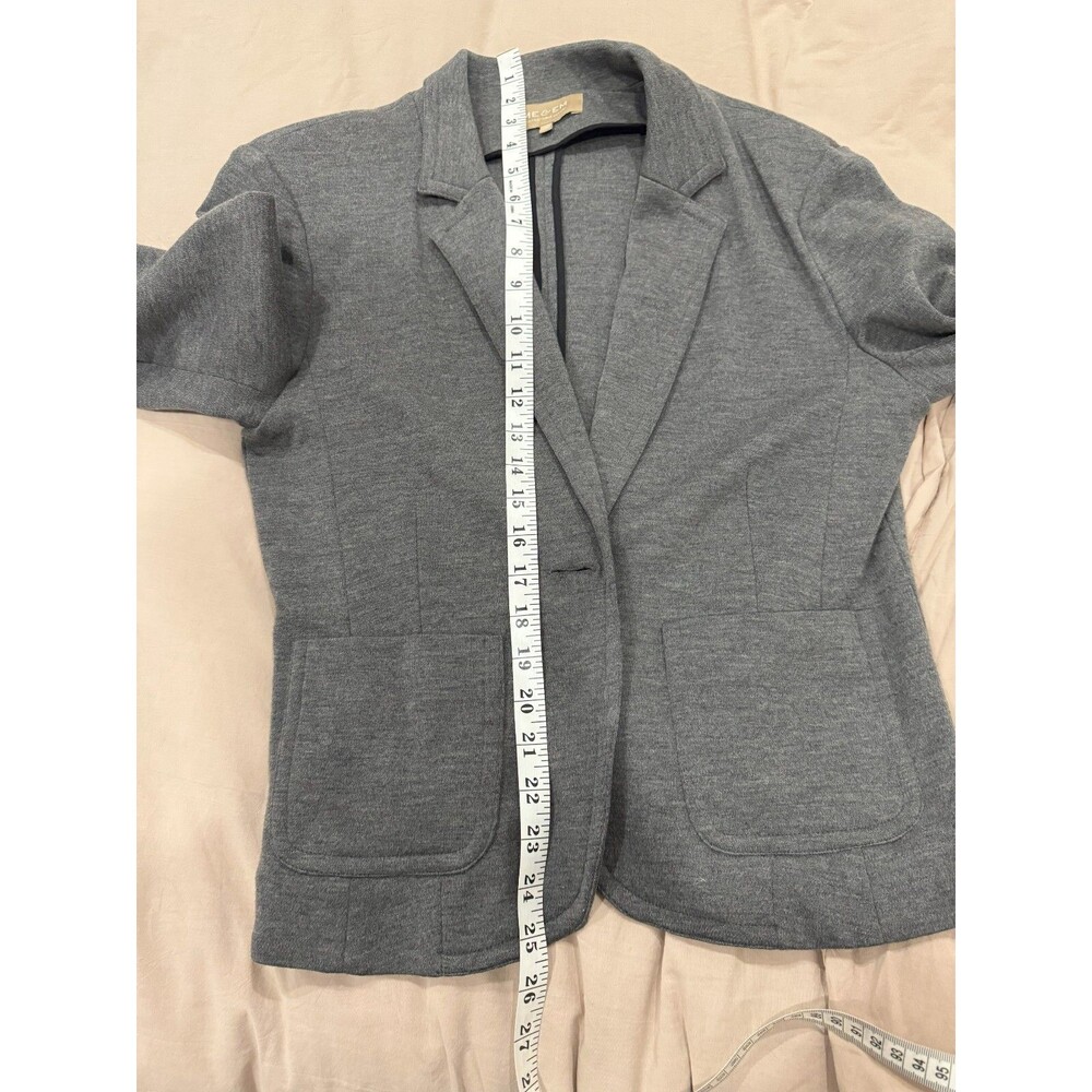 ME+EM Womens 14 Gray Single Button 100% Wool Comfortable Luxury Blazer Jacket - Picture 8 of 9